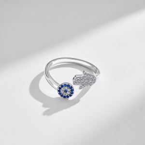 Evil Eye Hamsa Hand Protection Open Rings 70400222 Evil Eye Hamsa Hand Protection Open Rings 70400222
