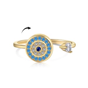 Moveable Evil Eye Zirconia Open Rings 70400227 Moveable Evil Eye Zirconia Open Rings 70400227