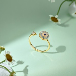 Moveable Evil Eye Zirconia Open Rings 70400227 Moveable Evil Eye Zirconia Open Rings 70400227