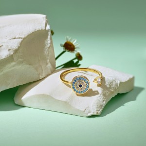 Moveable Evil Eye Zirconia Open Rings 70400227 Moveable Evil Eye Zirconia Open Rings 70400227