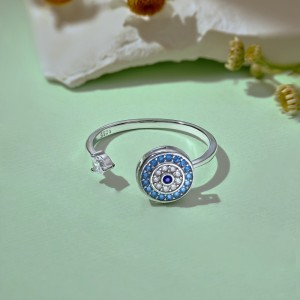 Moveable Evil Eye Zirconia Open Rings 70400227 Moveable Evil Eye Zirconia Open Rings 70400227