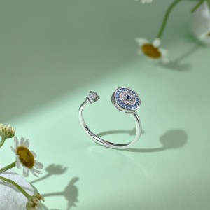 Moveable Evil Eye Zirconia Open Rings 70400227 Moveable Evil Eye Zirconia Open Rings 70400227