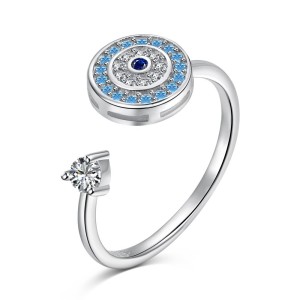 Moveable Evil Eye Zirconia Open Rings 70400227 Moveable Evil Eye Zirconia Open Rings 70400227