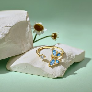 Moveable Butterfly Zirconia Open Rings 70400228 Moveable Butterfly Zirconia Open Rings 70400228