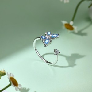 Moveable Butterfly Zirconia Open Rings 70400228 Moveable Butterfly Zirconia Open Rings 70400228