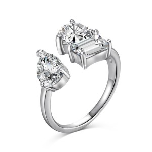 Irregular Heart Zirconia Open Ring 70400246 Irregular Heart Zirconia Open Ring 70400246