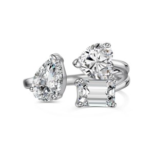 Irregular Heart Zirconia Open Ring 70400246 Irregular Heart Zirconia Open Ring 70400246