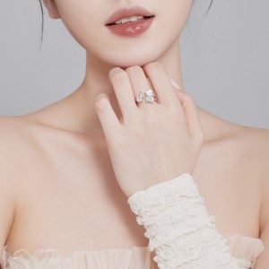 Irregular Heart Zirconia Open Ring 70400246 Irregular Heart Zirconia Open Ring 70400246