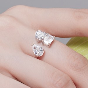 Irregular Heart Zirconia Open Ring 70400246 Irregular Heart Zirconia Open Ring 70400246