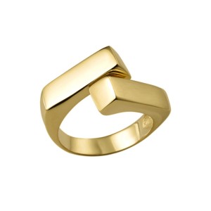 925 Sterling Silver Geometric Cross-Over Open Adjustable Band Ring 70400257