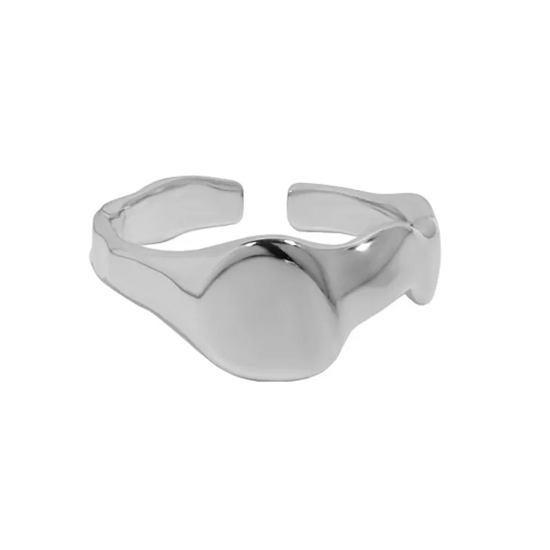925 Sterling Silver Adjustable Minimalist Irregular Texture Ring 70400259 925 Sterling Silver Adjustable Minimalist Irregular Texture Ring 70400259
