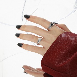 925 Sterling Silver Adjustable Minimalist Irregular Texture Ring 70400259 925 Sterling Silver Adjustable Minimalist Irregular Texture Ring 70400259