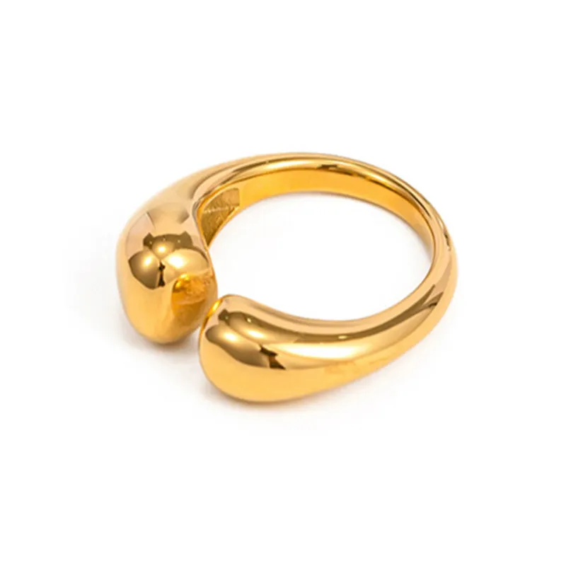 925 Sterling Silver Adjustable Minimalist Waterdrop Open Ring 70400263