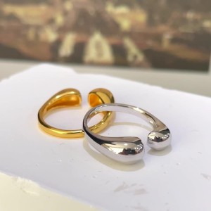 925 Sterling Silver Adjustable Minimalist Waterdrop Open Ring 70400263 925 Sterling Silver Adjustable Minimalist Waterdrop Open Ring 70400263