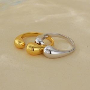 925 Sterling Silver Adjustable Minimalist Waterdrop Open Ring 70400263 925 Sterling Silver Adjustable Minimalist Waterdrop Open Ring 70400263
