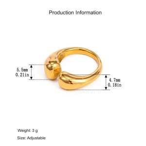 925 Sterling Silver Adjustable Minimalist Waterdrop Open Ring 70400263 925 Sterling Silver Adjustable Minimalist Waterdrop Open Ring 70400263