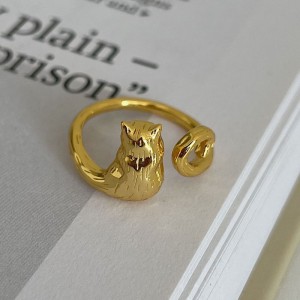 925 Sterling Silver Adjustable Hugging Cat Open Ring 70400264 925 Sterling Silver Adjustable Hugging Cat Open Ring 70400264