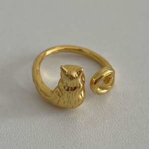 925 Sterling Silver Adjustable Hugging Cat Open Ring 70400264 925 Sterling Silver Adjustable Hugging Cat Open Ring 70400264