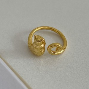 925 Sterling Silver Adjustable Hugging Cat Open Ring 70400264 925 Sterling Silver Adjustable Hugging Cat Open Ring 70400264