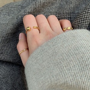 925 Sterling Silver Adjustable Small Beaded Open Ring 70400265 925 Sterling Silver Adjustable Small Beaded Open Ring 70400265