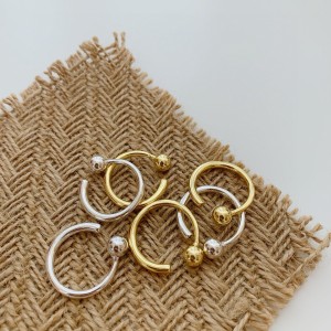 925 Sterling Silver Adjustable Small Beaded Open Ring 70400265 925 Sterling Silver Adjustable Small Beaded Open Ring 70400265