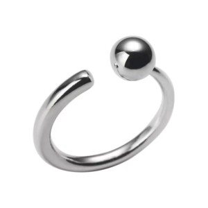 925 Sterling Silver Adjustable Small Beaded Open Ring 70400265 925 Sterling Silver Adjustable Small Beaded Open Ring 70400265