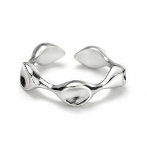 925 Sterling Silver Adjustable Sculptural Wavy Open Ring 70400266