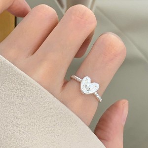 925 Sterling Silver Croissant Donut Dome Adjustable Open Ring 70400269