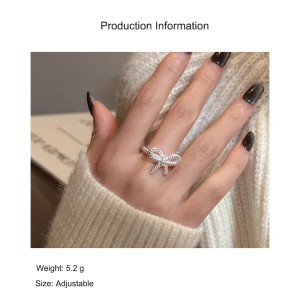 925 Sterling Silver Adjustable Twisted Rope Bow Ring 70400272 925 Sterling Silver Adjustable Twisted Rope Bow Ring 70400272