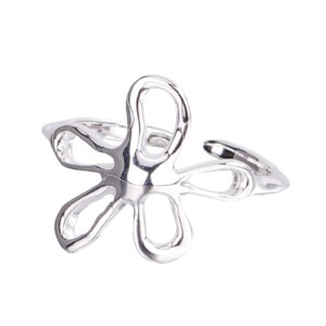 925 Sterling Silver Adjustable Vintage Floral Open Ring 70400273