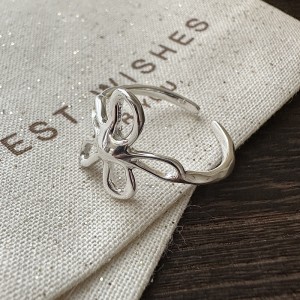 925 Sterling Silver Adjustable Vintage Floral Open Ring 70400273