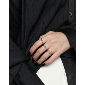 925 Sterling Silver Adjustable Pave CZ Heart Open Ring 70400274