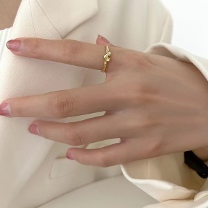 925 Sterling Silver Adjustable Pave CZ Heart Open Ring 70400274