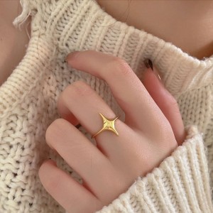 925 Sterling Silver Adjustable Starburst Open Ring 70400275