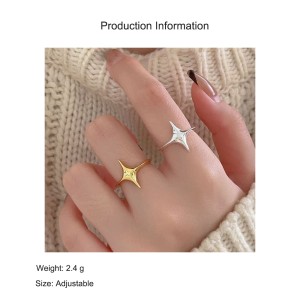 925 Sterling Silver Adjustable Starburst Open Ring 70400275