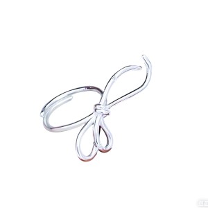 925 Sterling Silver Vintage Ribbon Bow Adjustable Ring 70400277