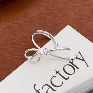 925 Sterling Silver Vintage Ribbon Bow Adjustable Ring 70400277