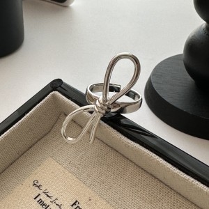 925 Sterling Silver Vintage Bow Adjustable Open Ring 70400278