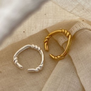 925 Sterling Silver Twisted Rope Adjustable Open Ring 70400284