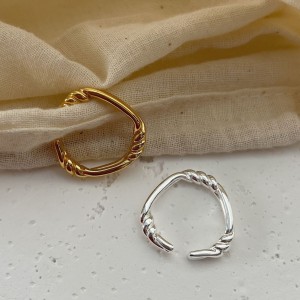 925 Sterling Silver Twisted Rope Adjustable Open Ring 70400284