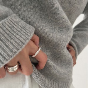 925 Sterling Silver Twisted Rope Adjustable Open Ring 70400284