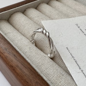 925 Sterling Silver Twisted Rope Adjustable Open Ring 70400284