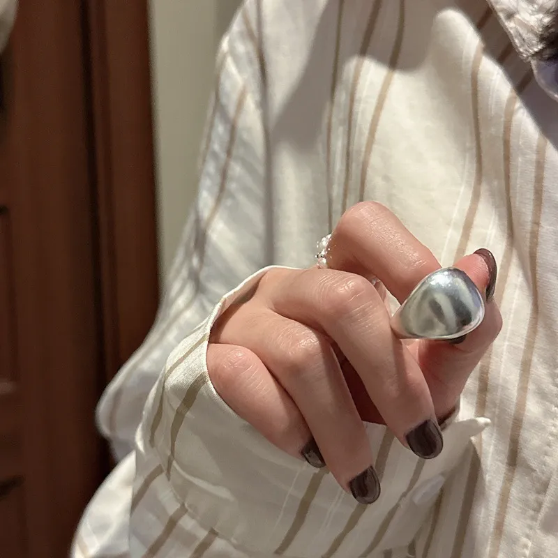 925 Sterling Silver Wide Domed Adjustable Matte Ring 70400286