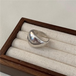 925 Sterling Silver Wide Domed Adjustable Matte Ring 70400286