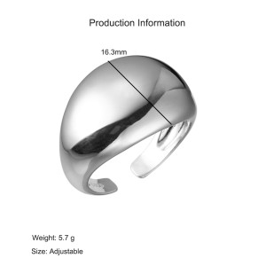 925 Sterling Silver Wide Domed Adjustable Matte Ring 70400286