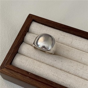 925 Sterling Silver Wide Domed Adjustable Matte Ring 70400286