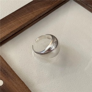 925 Sterling Silver Wide Domed Adjustable Matte Ring 70400286
