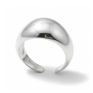 925 Sterling Silver Wide Domed Adjustable Matte Ring 70400286