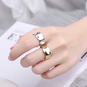 925 Sterling Silver Adjustable Minimalist Wide Band Open Ring 70400288 925 Sterling Silver Adjustable Minimalist Wide Band Open Ring 70400288