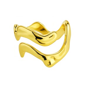 925 Sterling Silver Adjustable Abstract Irregular Open Ring 70400292